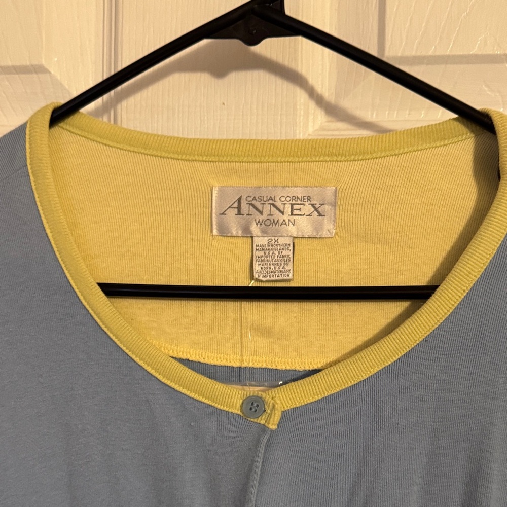 New with tags Annex Woman Blue and Yellow Cardigan